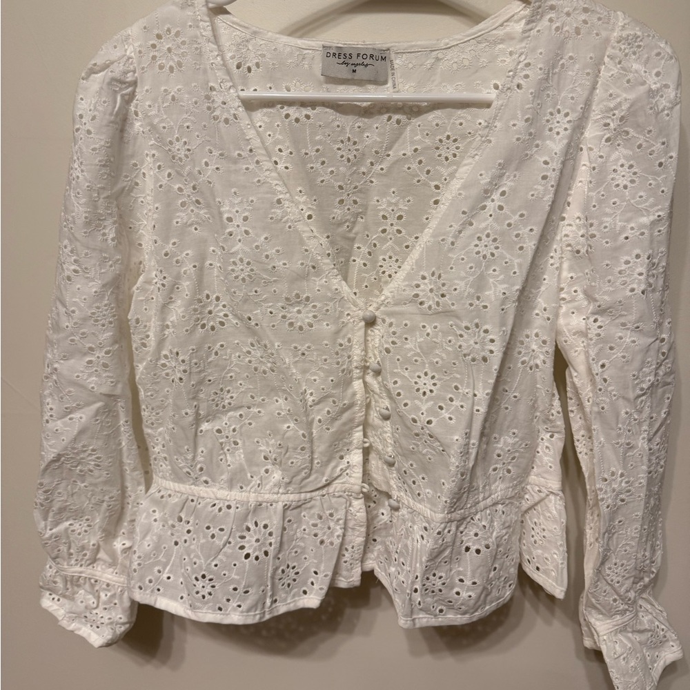 Dress Forum White Eyelet Blouse